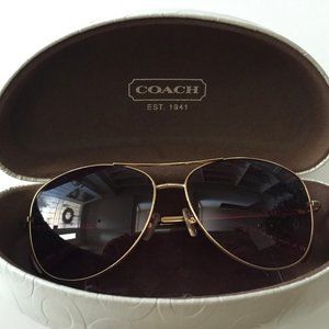 COACH NEW Jaclyn Aviator Style Sunglasses w/Case